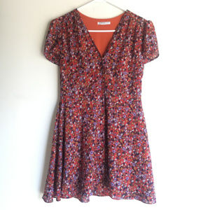 Petite Red Floral Dress